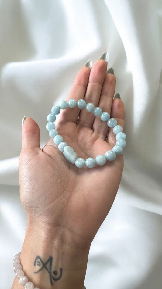 Aquamarine Bracelet with Chunk